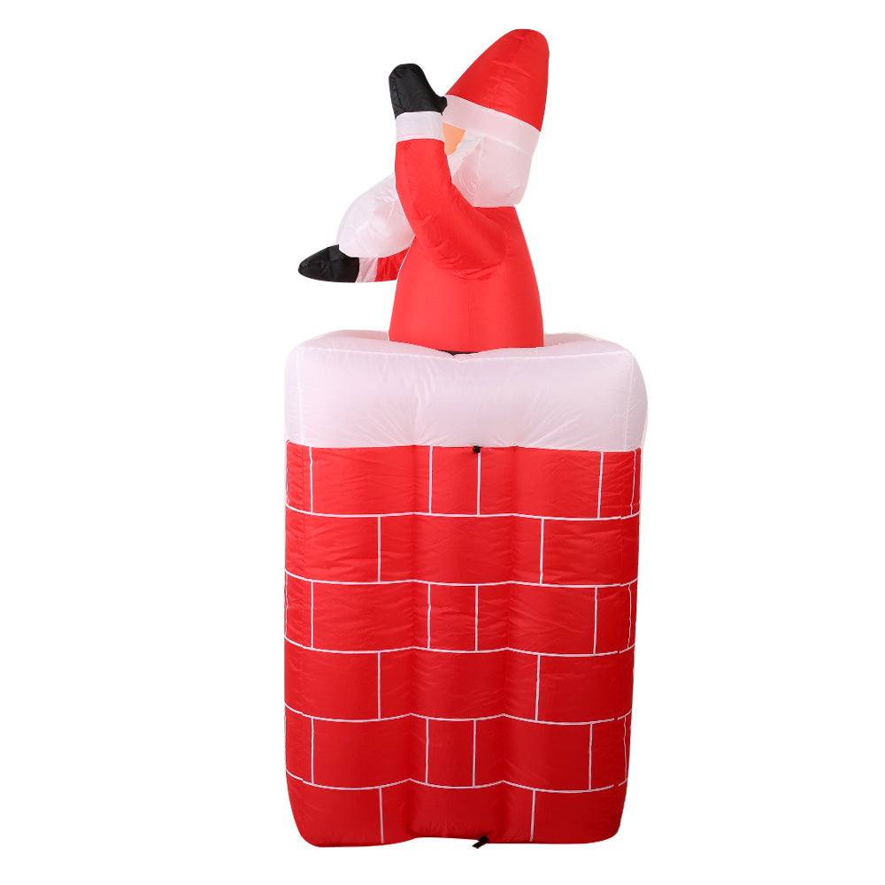1.8m Santa in Chimney LED Christmas Inflatable