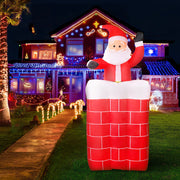 1.8m Santa in Chimney LED Christmas Inflatable