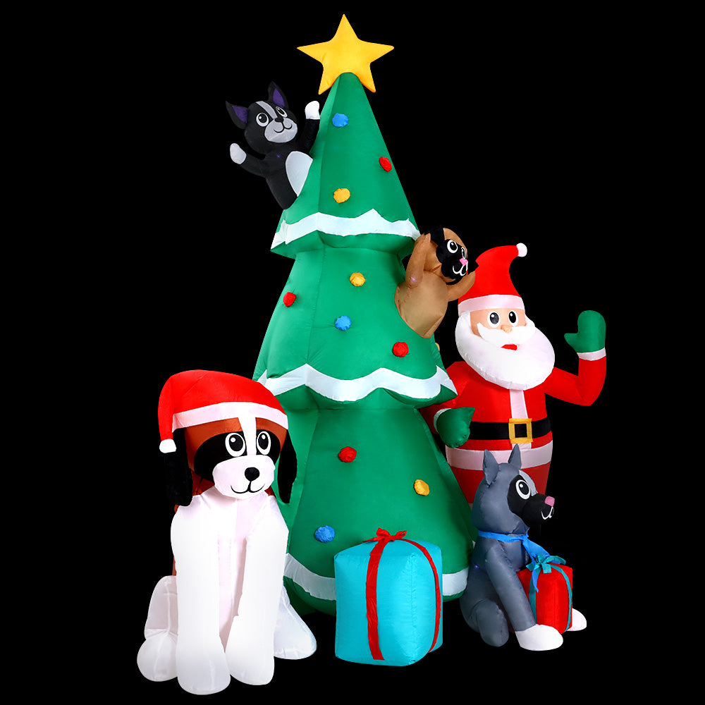 3m Santa's Pets LED Christmas Inflatable