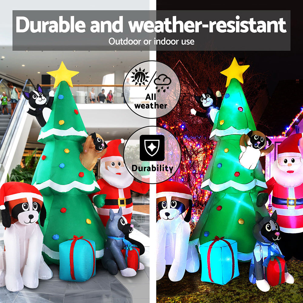 3m Santa's Pets LED Christmas Inflatable