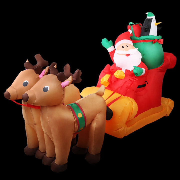 1.4m Santa Sleigh Ride Reindeer Christmas Inflatable