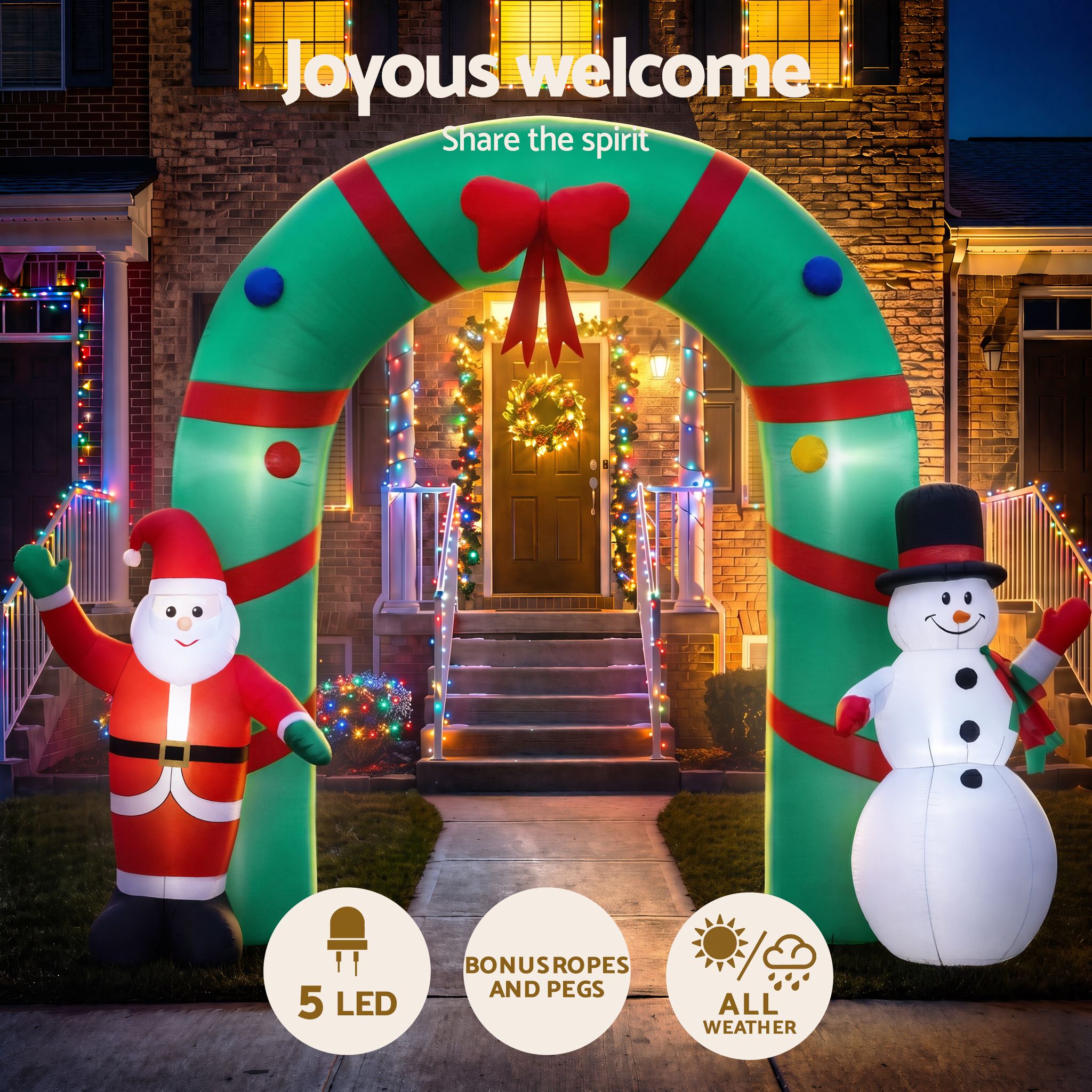 2.5m Christmas Archway LED Christmas Inflatable