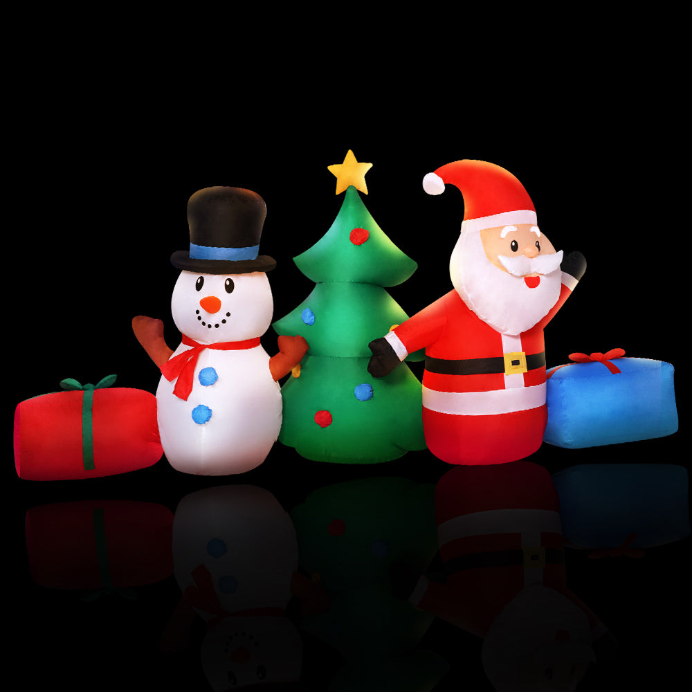 2.7m Santa, Snowman & Christmas Tree LED Inflatable