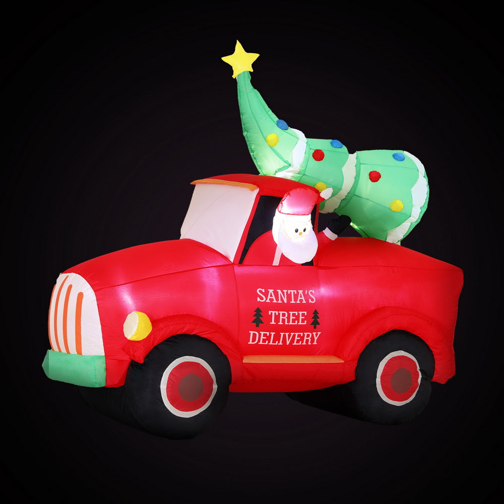 1.6M Santa Truck LED Christmas Inflatable - Homecoze