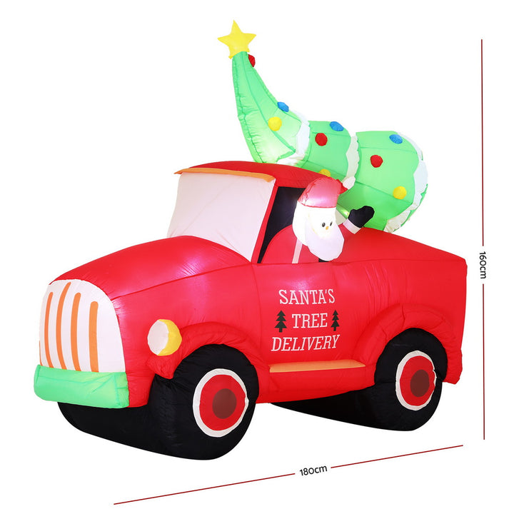 1.6M Santa Truck LED Christmas Inflatable - Homecoze