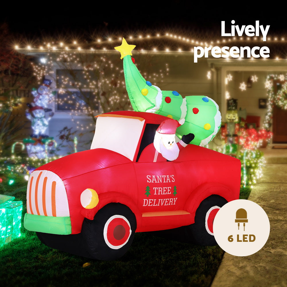 1.6M Santa Truck LED Christmas Inflatable - Homecoze