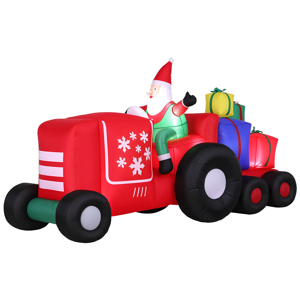 Jingle Jollys Christmas Inflatable Santa Truck 2.6M Length LED Decorations Illuminated - Homecoze