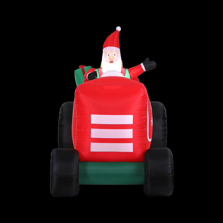 Jingle Jollys Christmas Inflatable Santa Truck 2.6M Length LED Decorations Illuminated - Homecoze