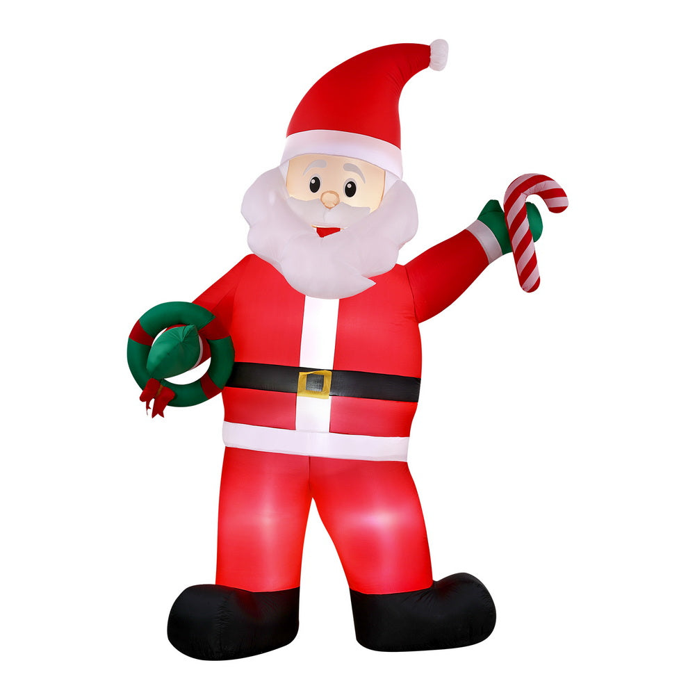 Jingle Jollys Christmas Inflatable Giant Santa 3.8M Height LED Illuminated Decorations - Homecoze