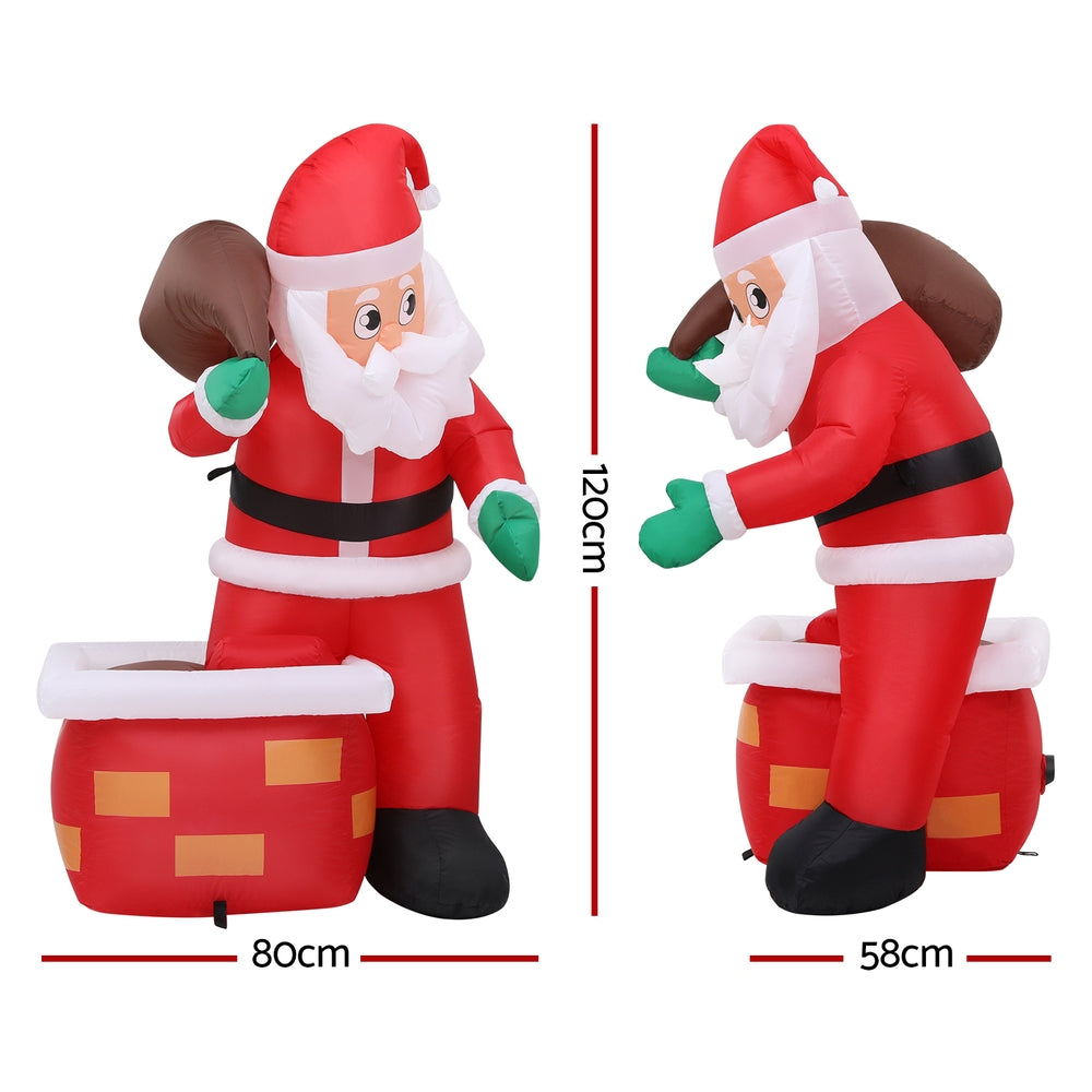 1.2m Santa Chimney Christmas Inflatable - Homecoze
