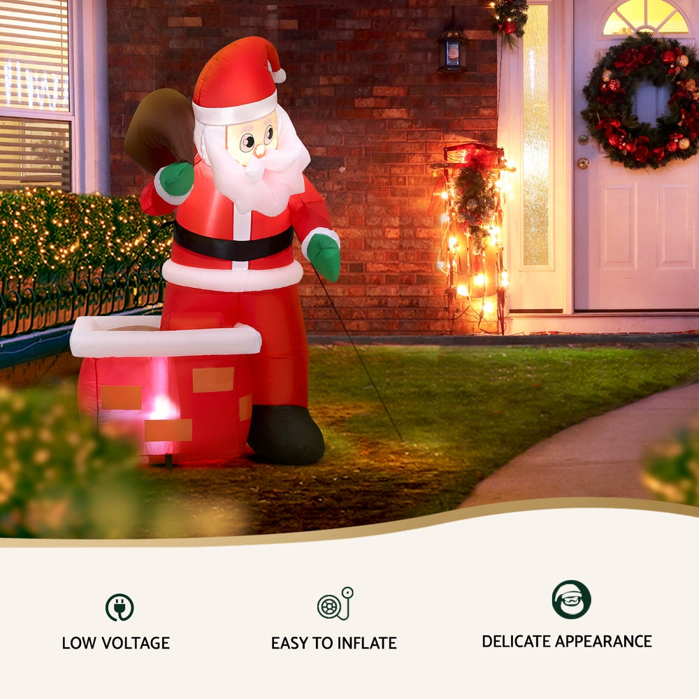1.2m Santa Chimney Christmas Inflatable - Homecoze