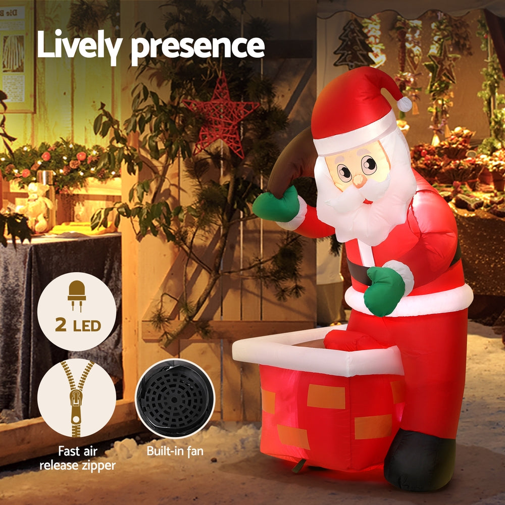1.2m Santa Chimney Christmas Inflatable - Homecoze