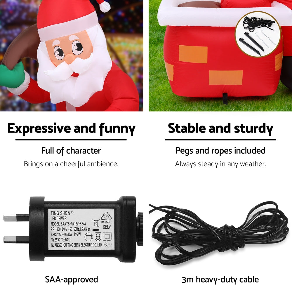 1.2m Santa Chimney Christmas Inflatable - Homecoze