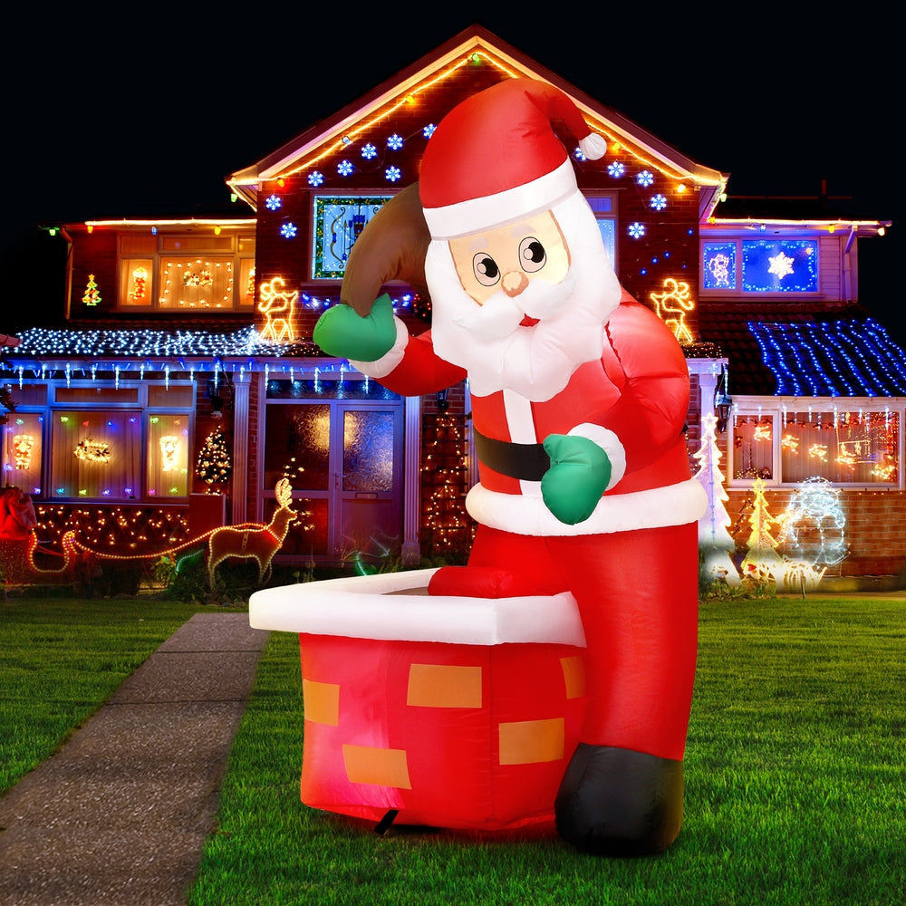 1.2m Santa Chimney Christmas Inflatable - Homecoze