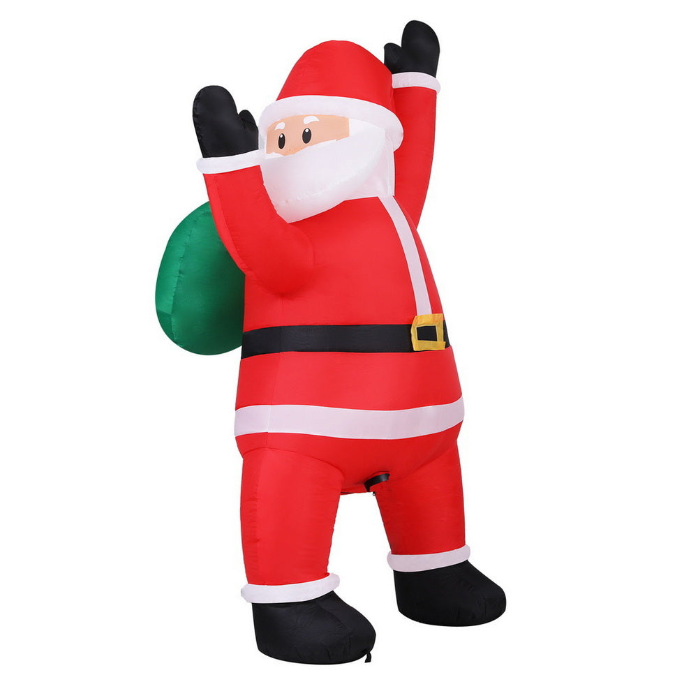 Jingle Jollys Christmas Inflatable Santa Climbing LED Illuminated Decorations 1.9M - Homecoze