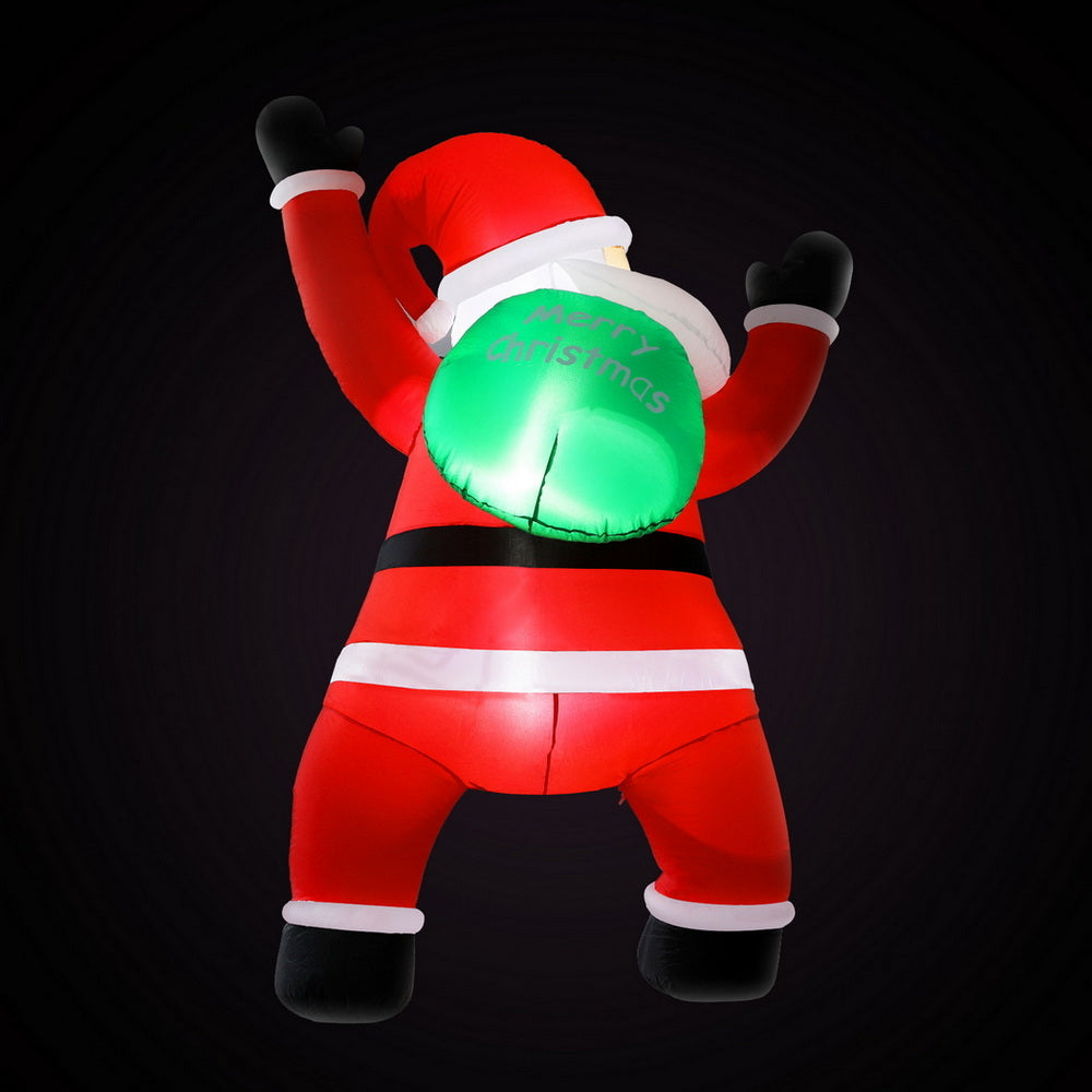 1.9m Santa Climbing Christmas Inflatable - Homecoze