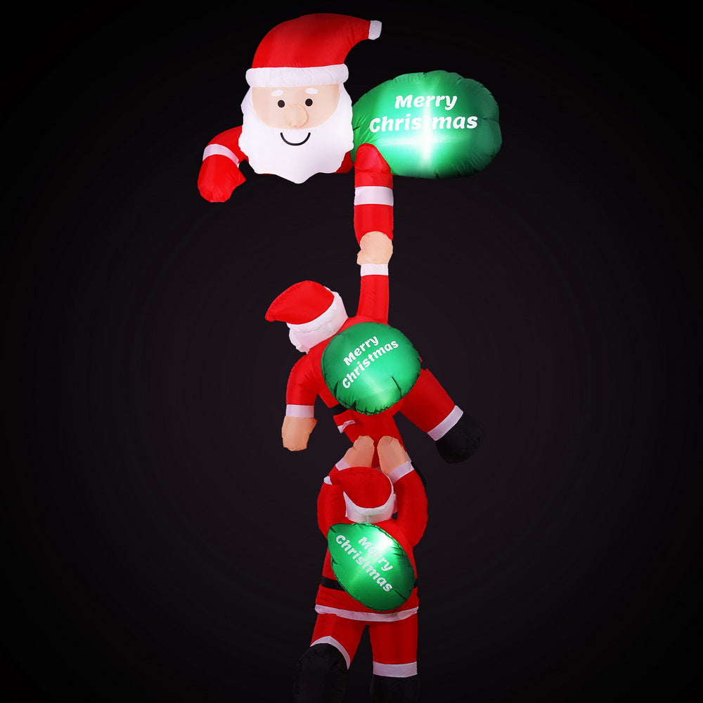 2.5M Rooftop Hanging Santa's LED Christmas Inflatable - Homecoze