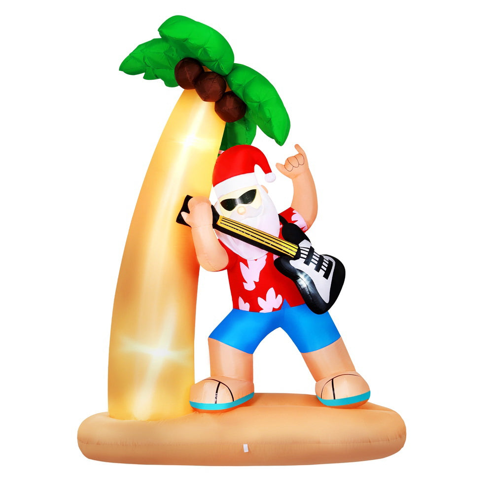 2.1m Rock N Roll Summer Santa Christmas Inflatable - Homecoze