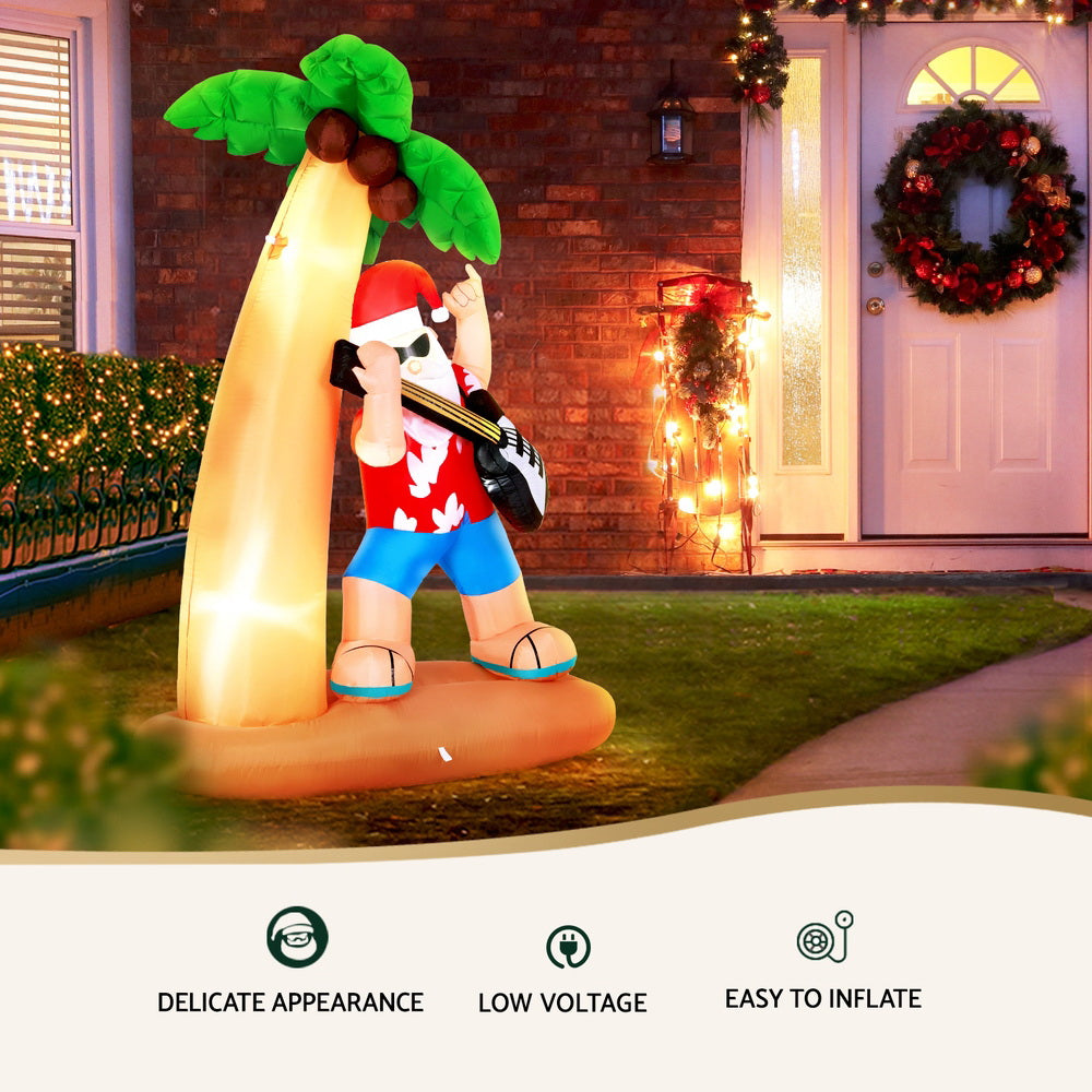 2.1m Rock N Roll Summer Santa Christmas Inflatable - Homecoze