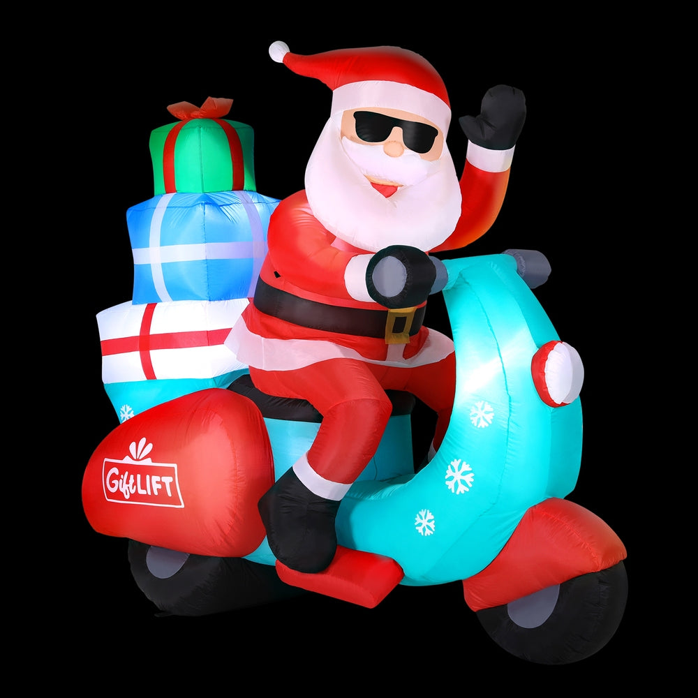 1.8m Santa Scooter Christmas Inflatable - Homecoze