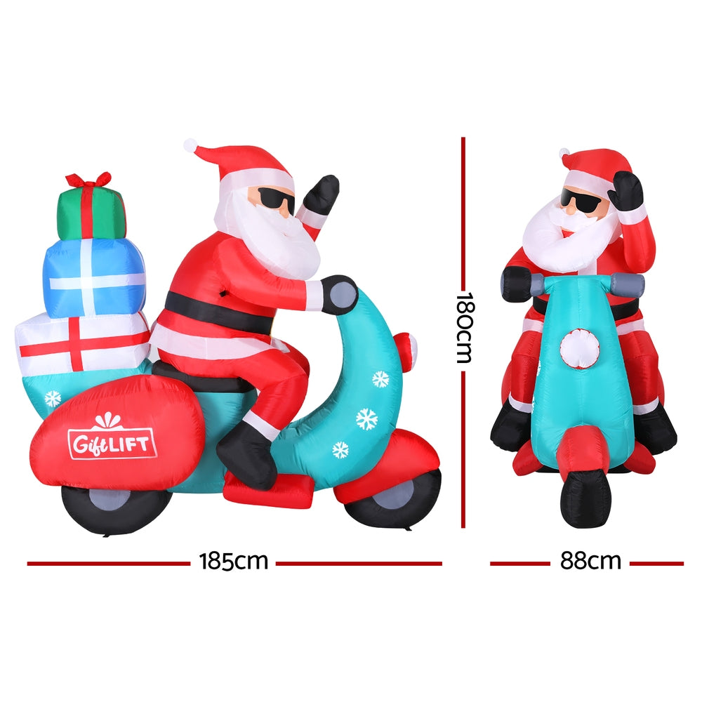 1.8m Santa Scooter Christmas Inflatable - Homecoze
