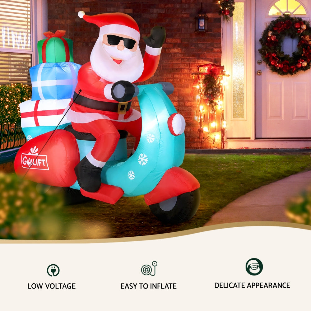 1.8m Santa Scooter Christmas Inflatable - Homecoze