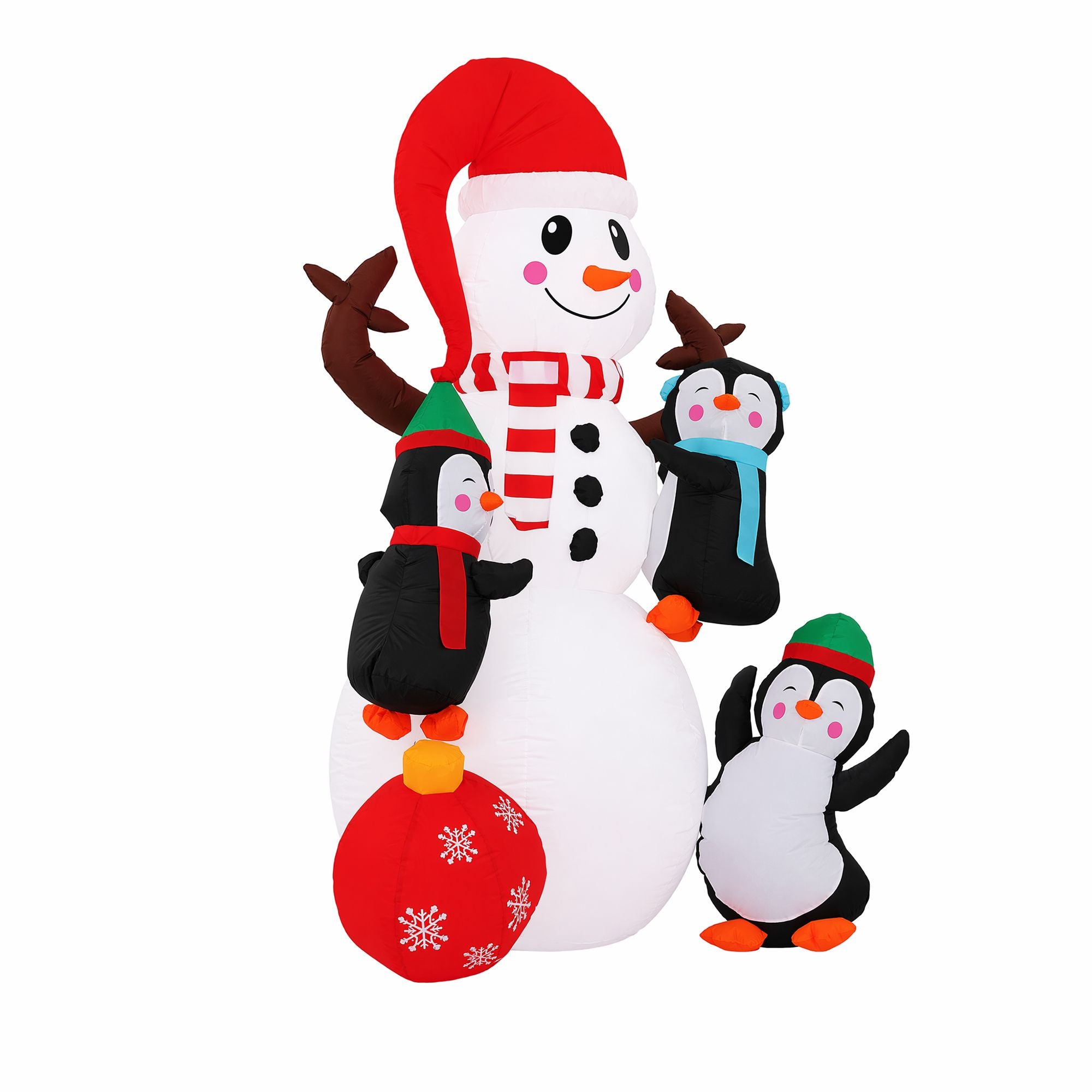 1.8m Festive Snowman & Penguins LED Christmas Inflatable