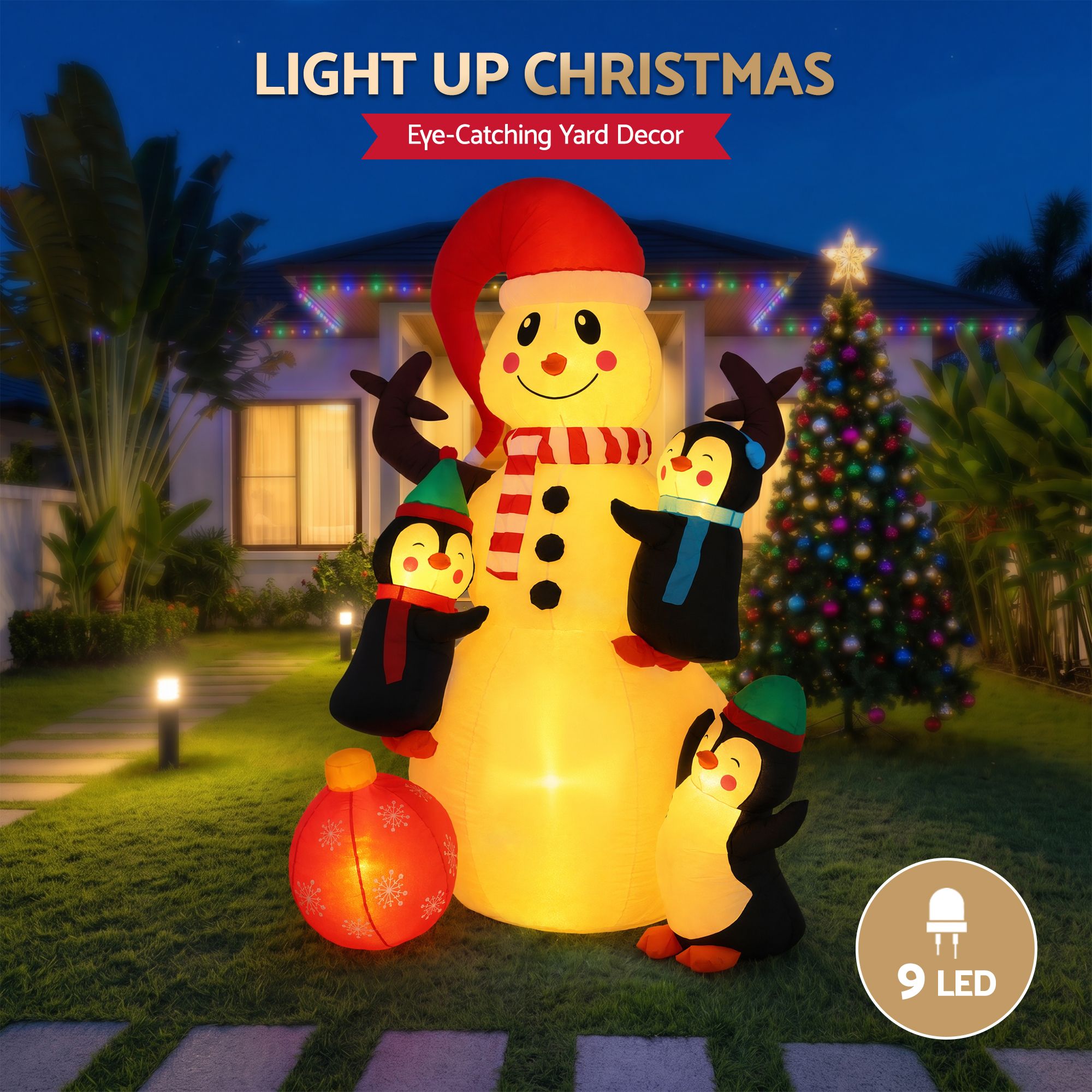 1.8m Festive Snowman LED Christmas Inflatable