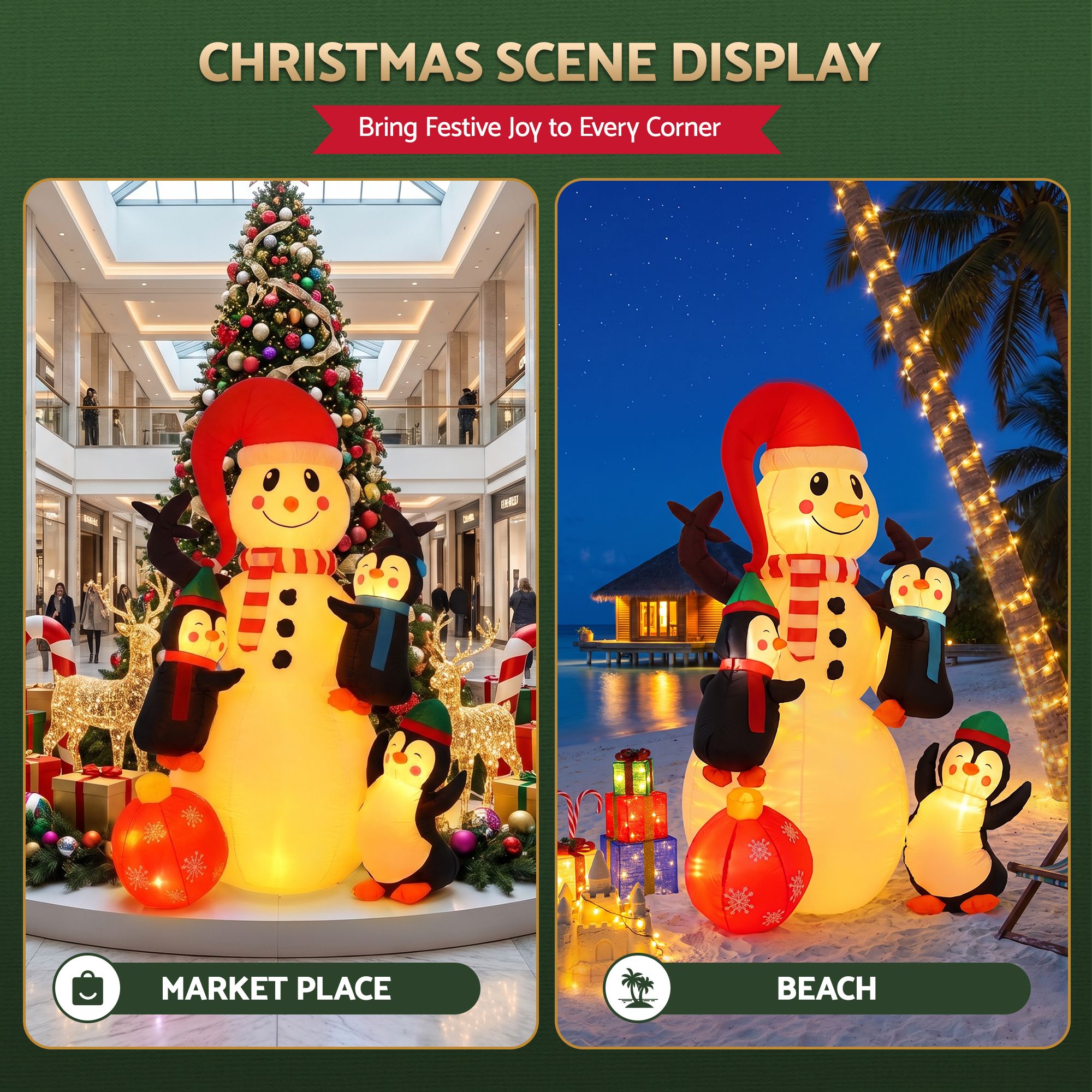 1.8m Festive Snowman LED Christmas Inflatable