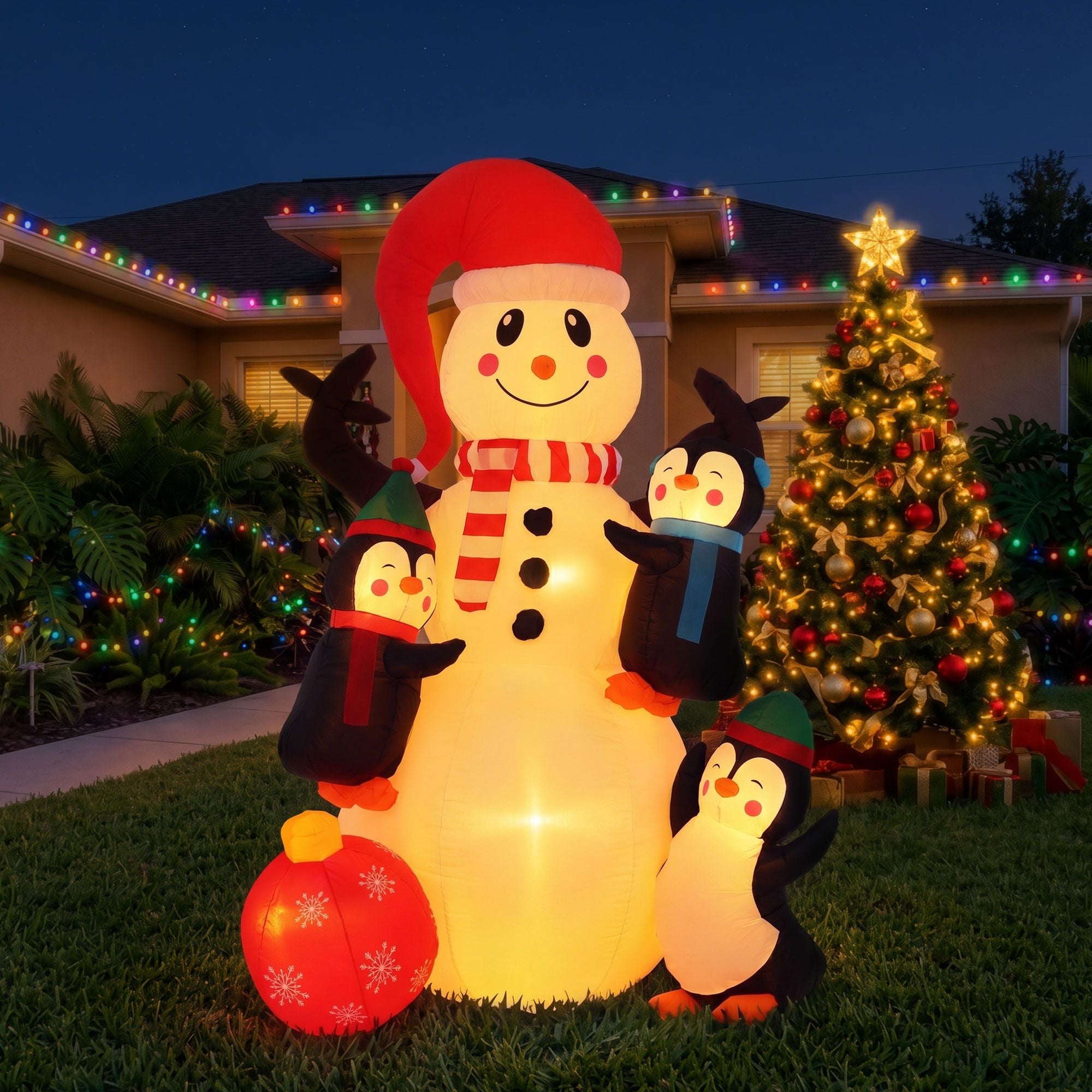 1.8m Festive Snowman LED Christmas Inflatable