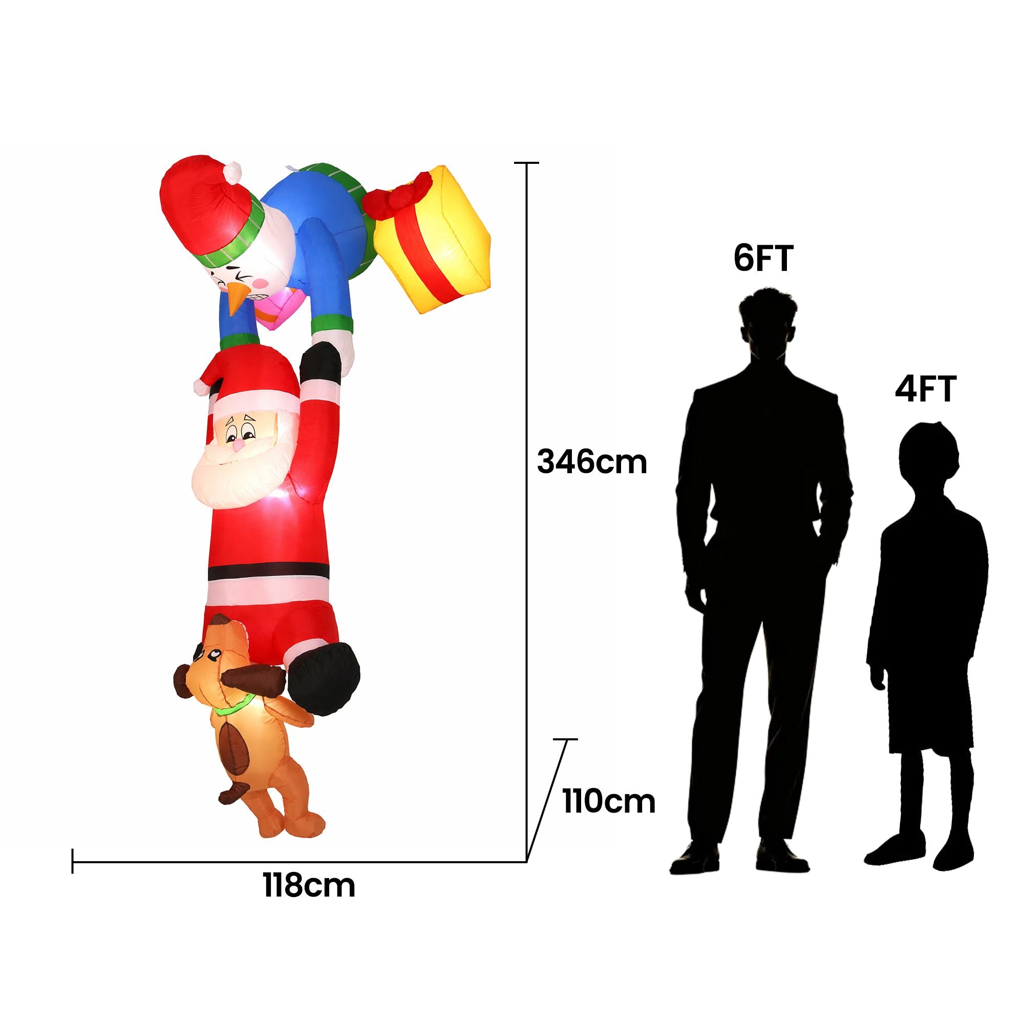 3.5m Climbing Santa LED Hanging Christmas Inflatable