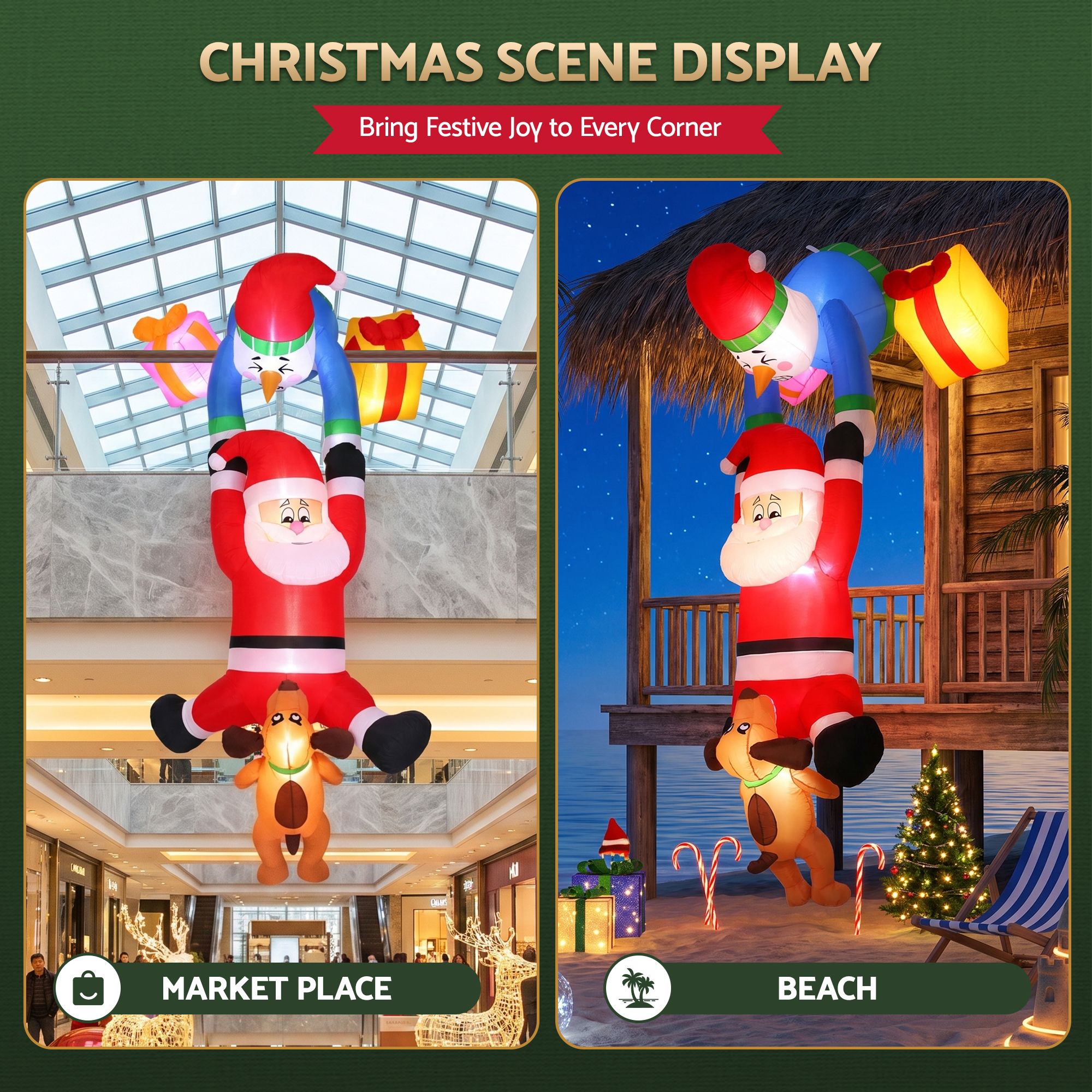 3.5m Climbing Santa LED Hanging Christmas Inflatable
