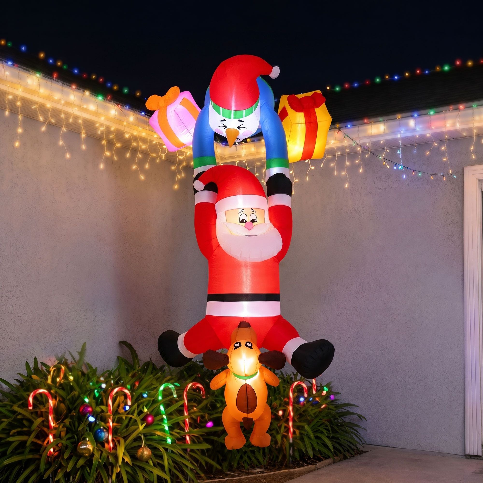 3.5m Climbing Santa LED Hanging Christmas Inflatable