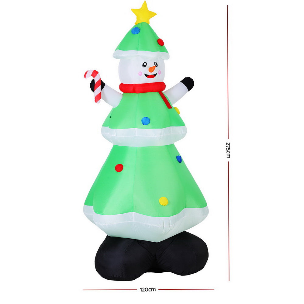 2.75M Frosty Snowman Christmas Tree LED Inflatable - Homecoze