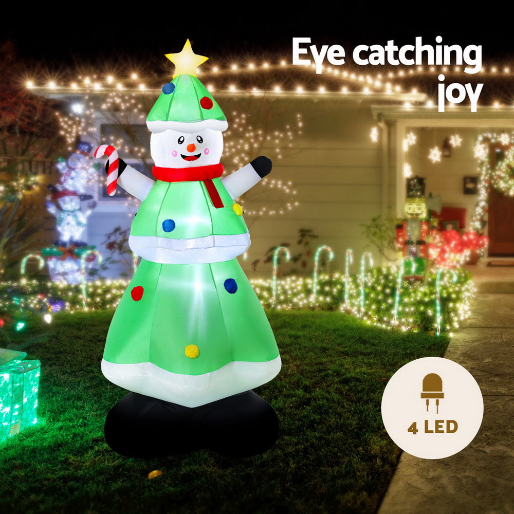 2.75M Frosty Snowman Christmas Tree LED Inflatable - Homecoze