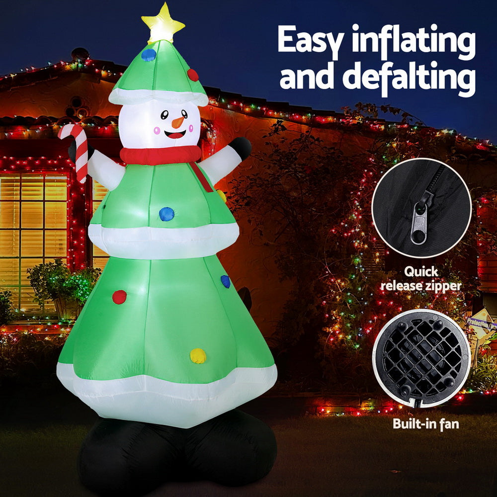 2.75M Frosty Snowman Christmas Tree LED Inflatable - Homecoze