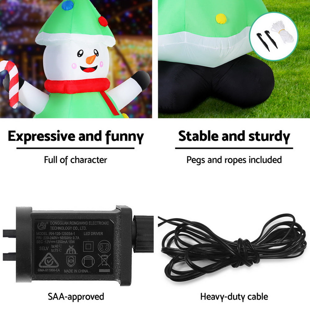 2.75M Frosty Snowman Christmas Tree LED Inflatable - Homecoze