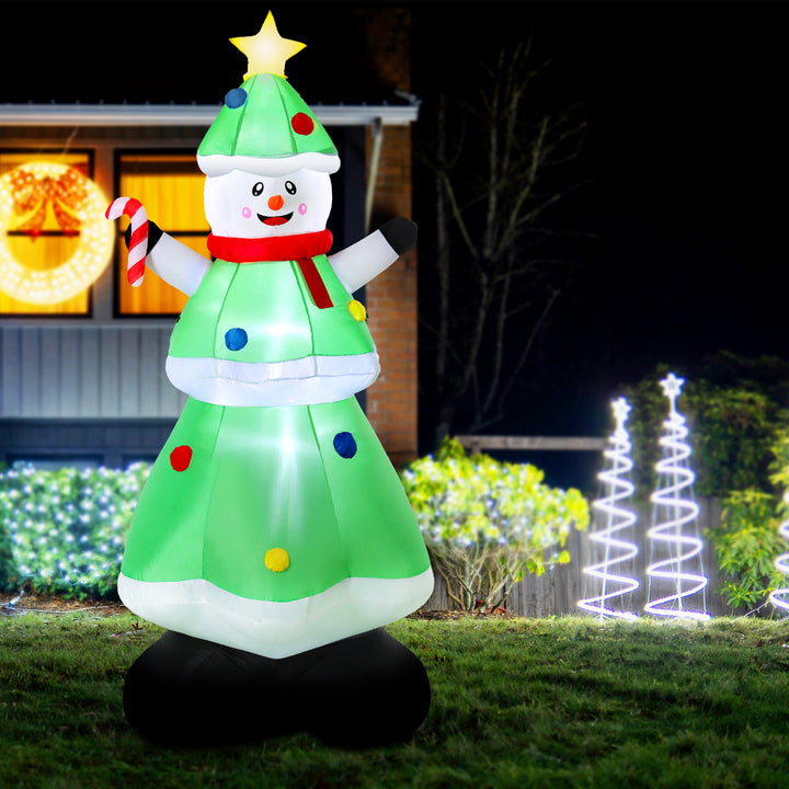 2.75M Frosty Snowman Christmas Tree LED Inflatable - Homecoze