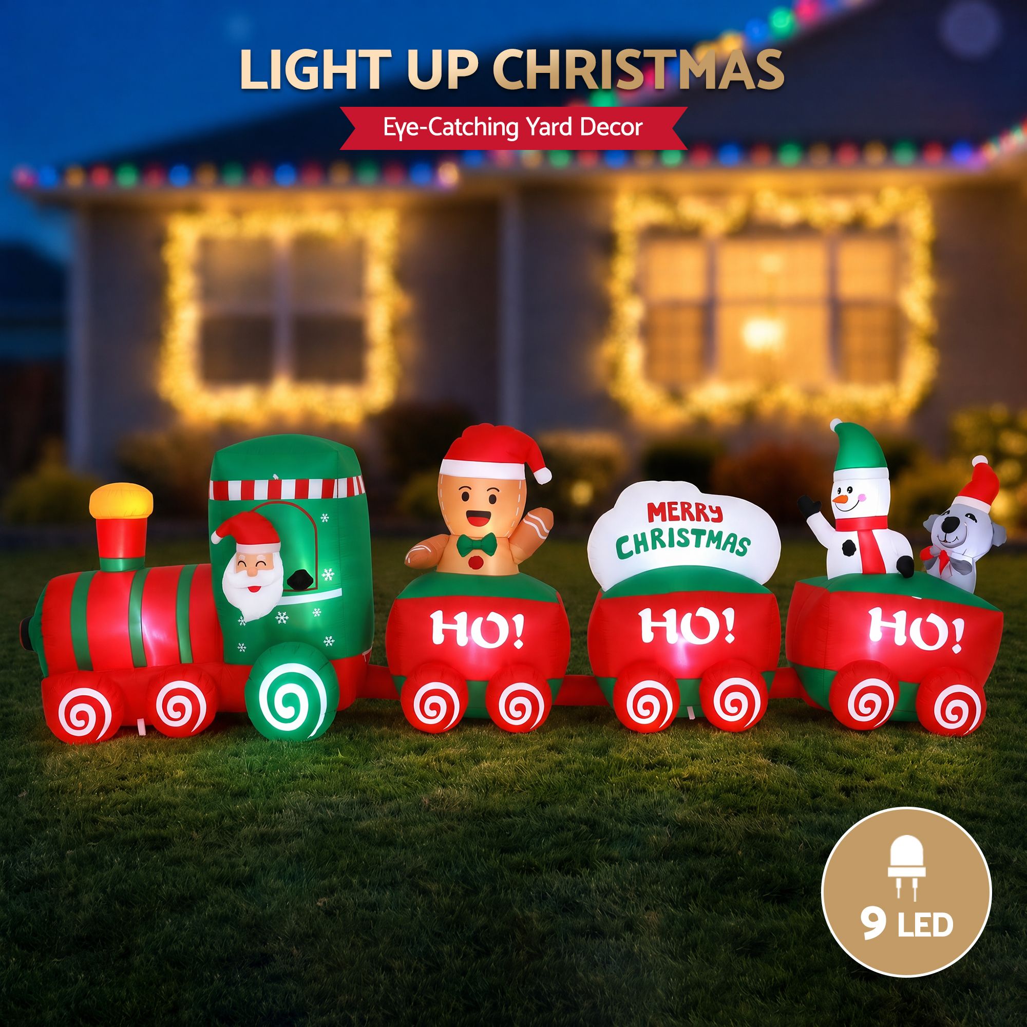 3.6m Santa Train LED Christmas Inflatable