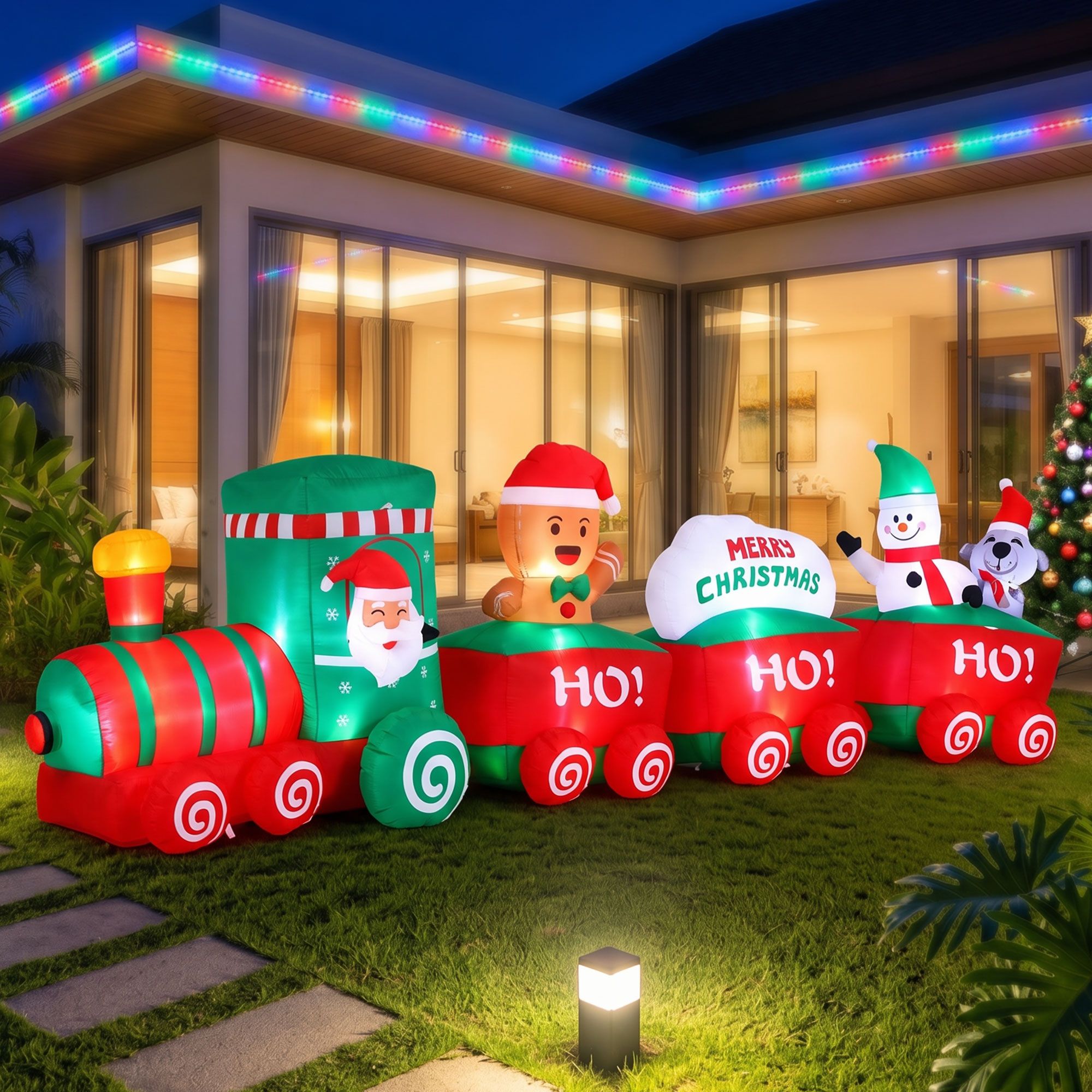 3.6m Santa Train LED Christmas Inflatable