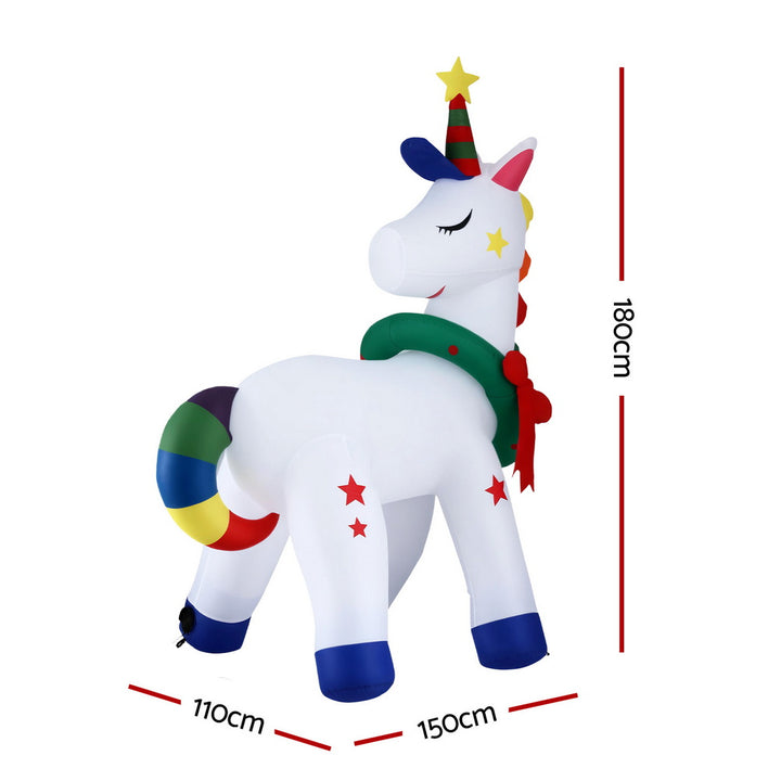 1.8m Unicorn LED Christmas Inflatable - Homecoze