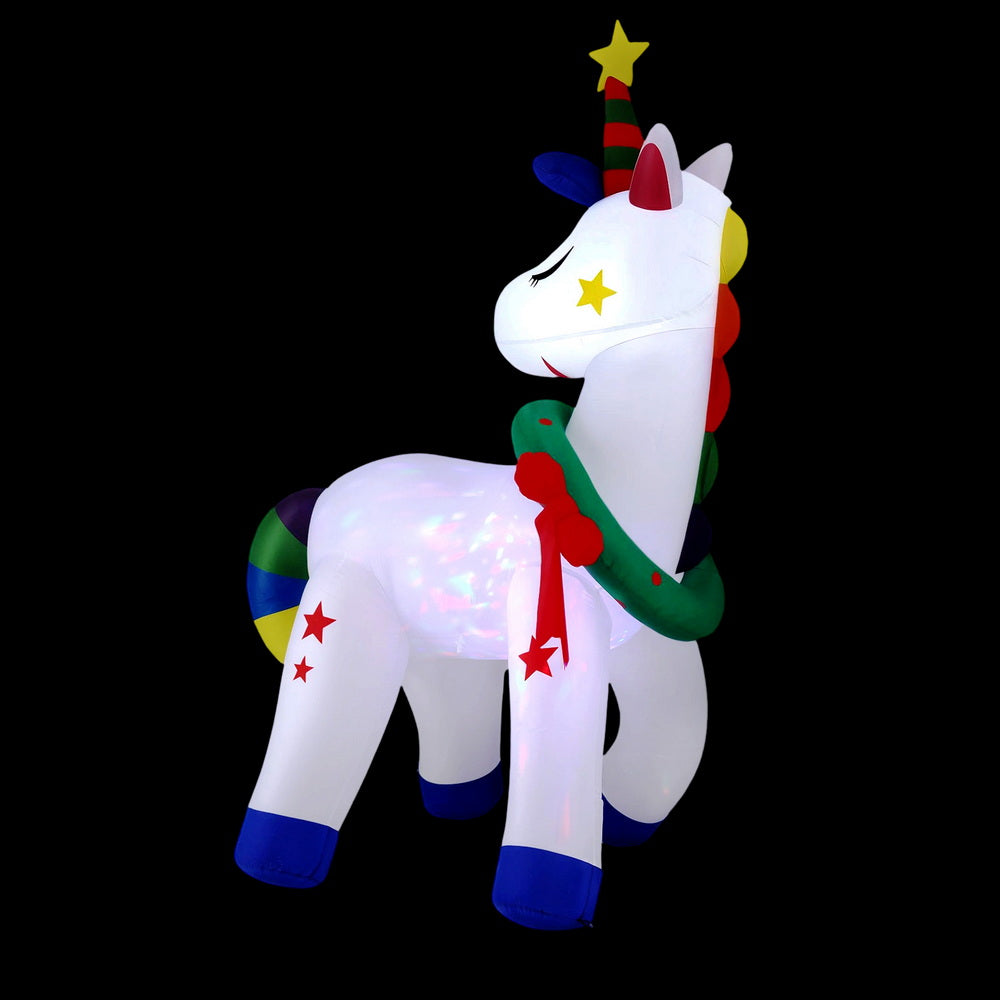 1.8m Unicorn LED Christmas Inflatable - Homecoze