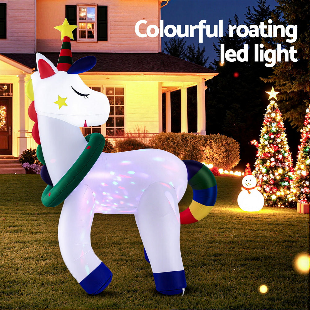 1.8m Unicorn LED Christmas Inflatable - Homecoze