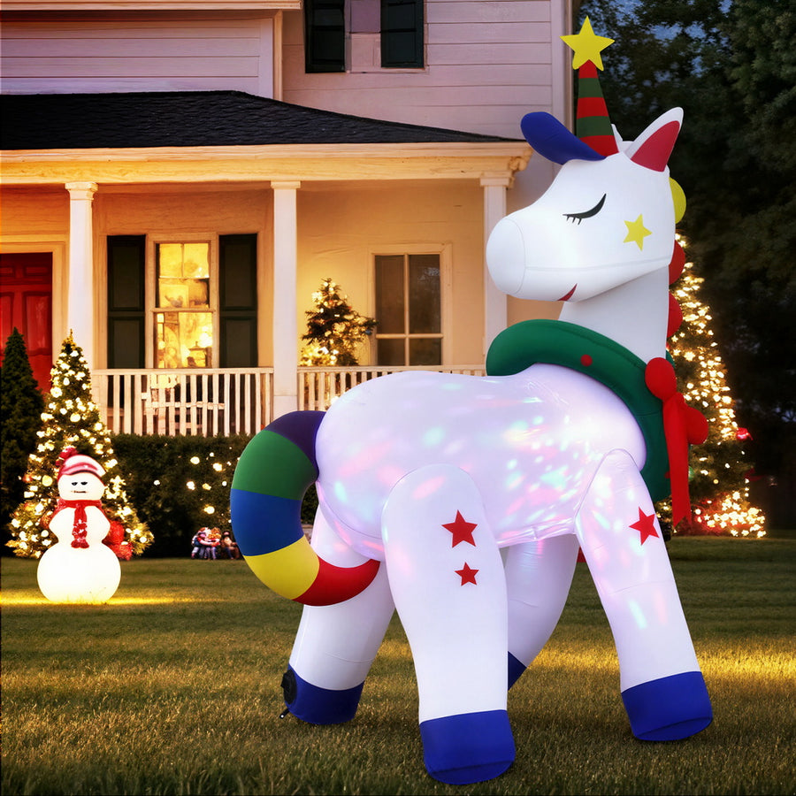 1.8m Unicorn LED Christmas Inflatable - Homecoze