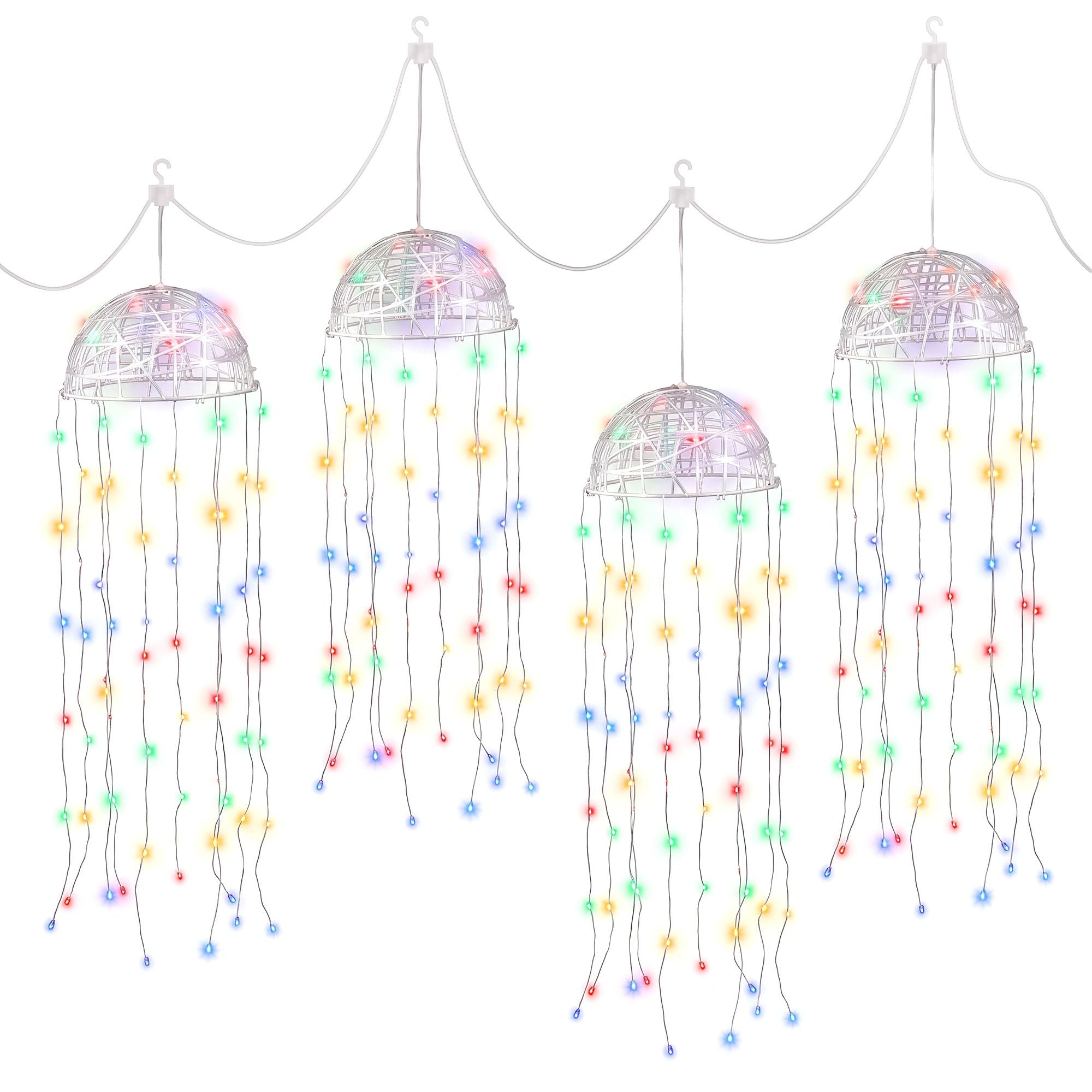 4PC Solar Jellyfish Christmas Lights 224 LED - Multicolour