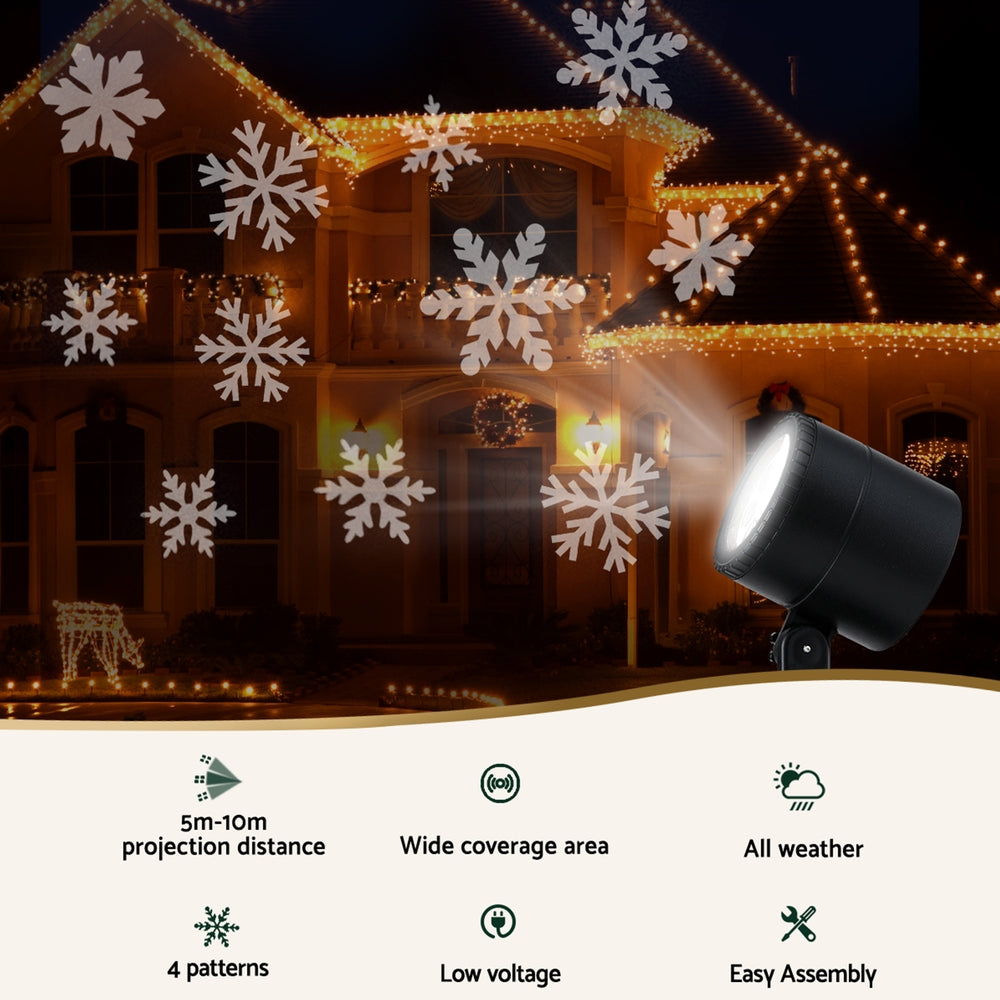 Jingle Jollys Christmas Lights Laser Light Snowflake Projector Indoor Outdoor - Homecoze