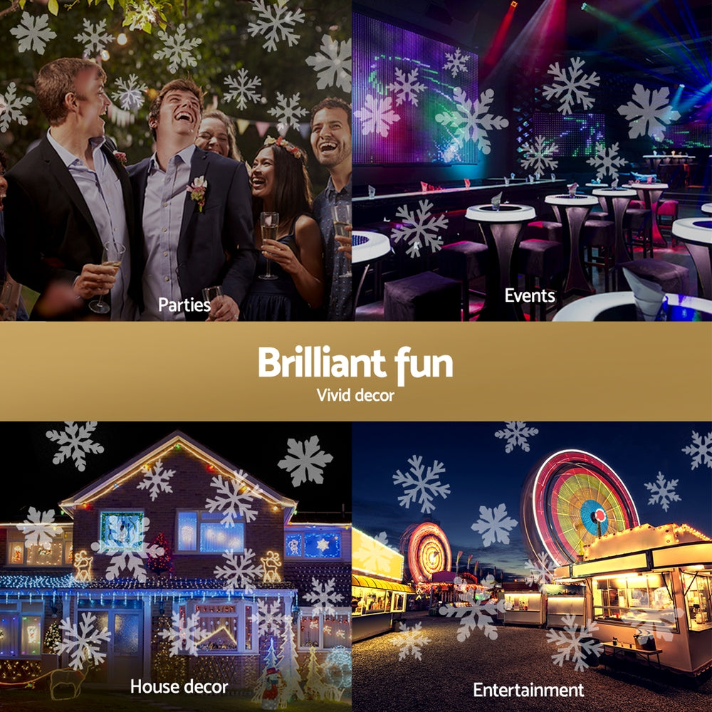 Jingle Jollys Christmas Lights Laser Light Snowflake Projector Indoor Outdoor - Homecoze