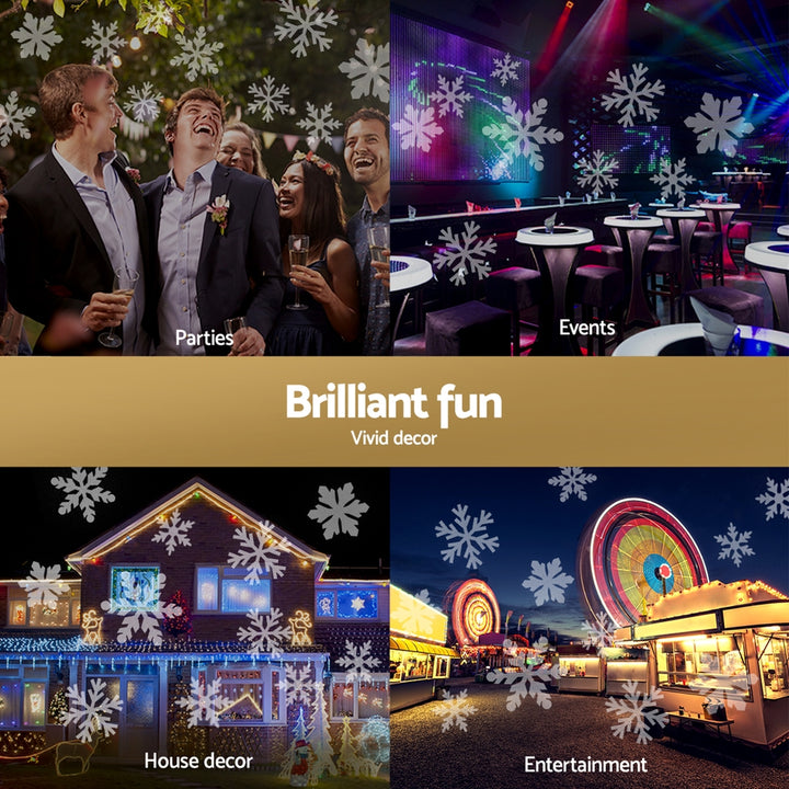 Jingle Jollys Christmas Lights Laser Light Snowflake Projector Indoor Outdoor - Homecoze