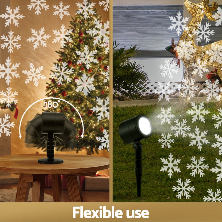 Jingle Jollys Christmas Lights Laser Light Snowflake Projector Indoor Outdoor - Homecoze