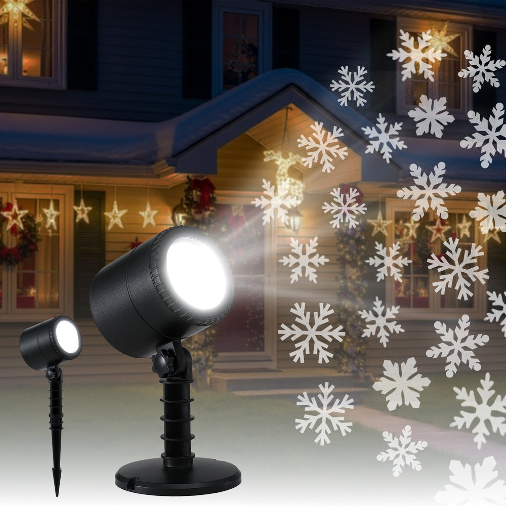 Jingle Jollys Christmas Lights Laser Light Snowflake Projector Indoor Outdoor - Homecoze